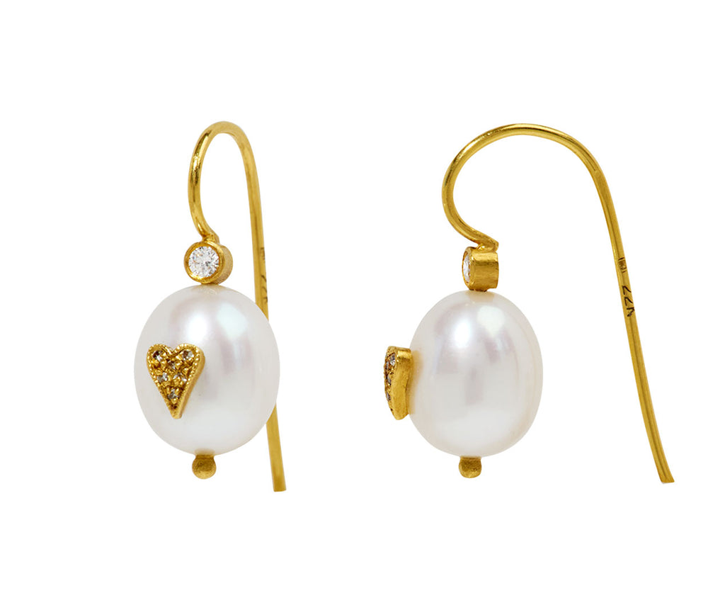 Pearl Tiny Heart Earrings