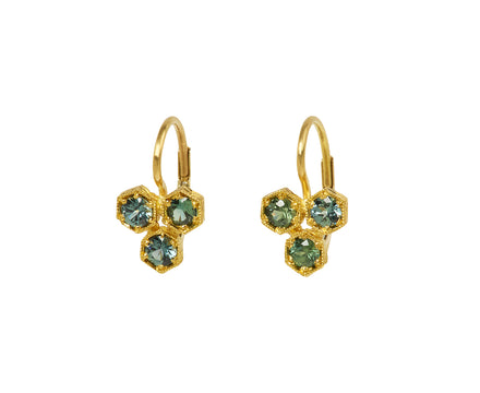 Cathy Waterman Green Sapphire Triple Hexagonal Bezels