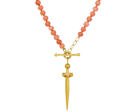 Vintage Coral Sword Necklace