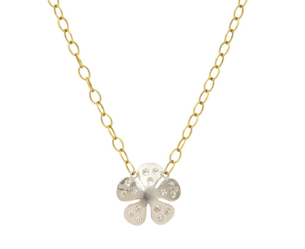 Emerald and Diamond Violet Pendant Necklace