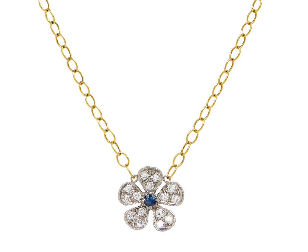 Sapphire and Diamond Violet Pendant Necklace