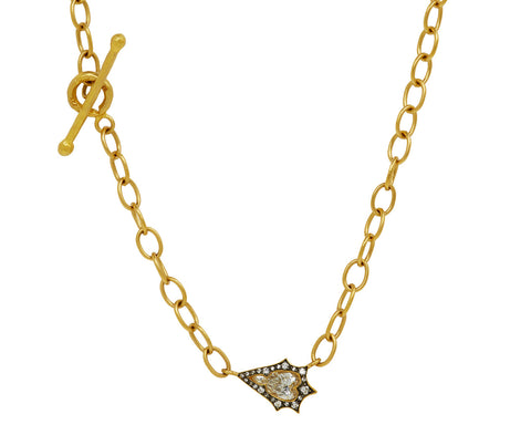 Diamond Mermaid on Mountain Chain Necklace
