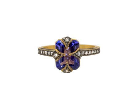 Tanzanite Blackened Thorn Ring