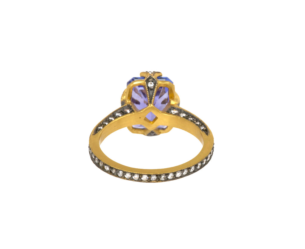 Tanzanite Blackened Thorn Ring