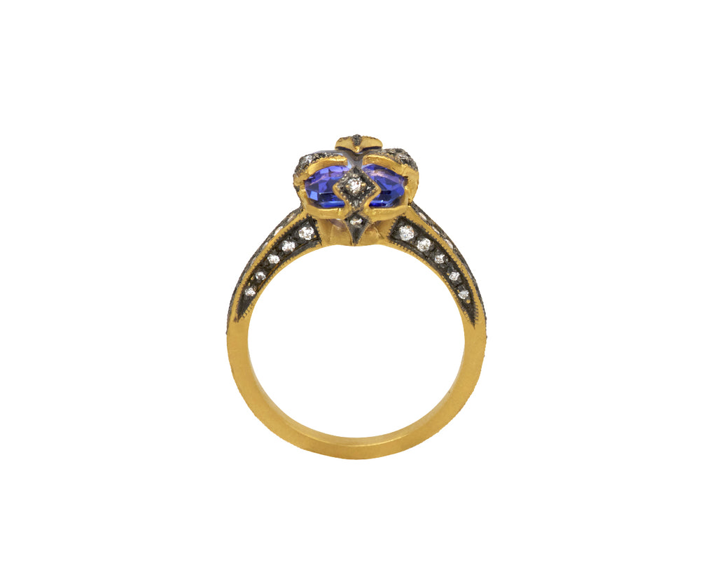 Tanzanite Blackened Thorn Ring