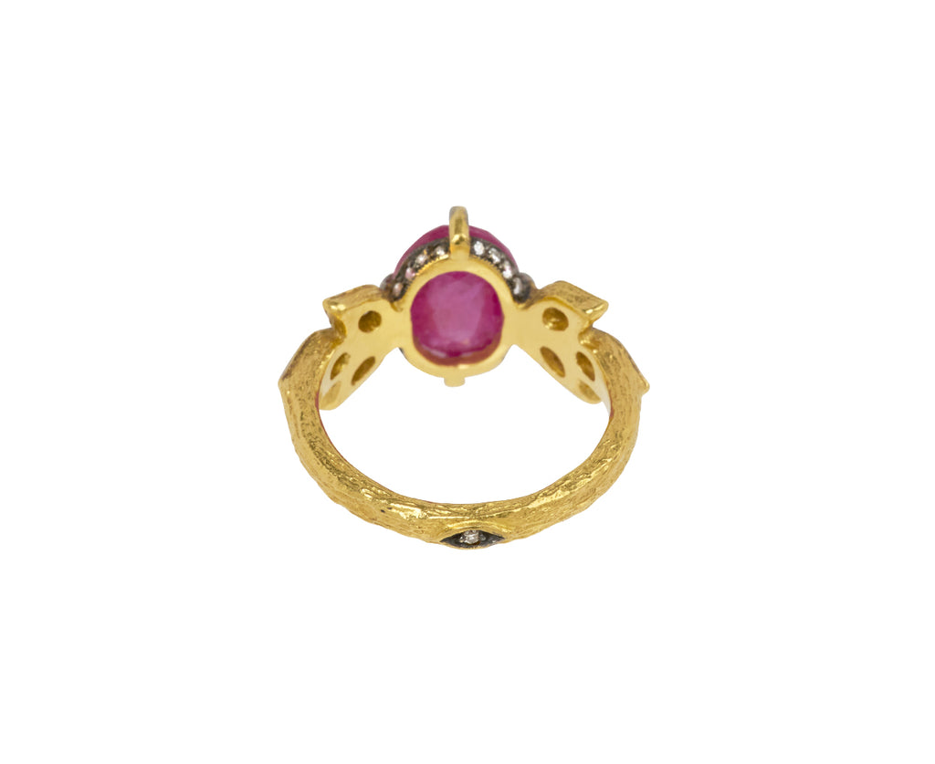 Ruby and Marquise Diamond Seat Ring