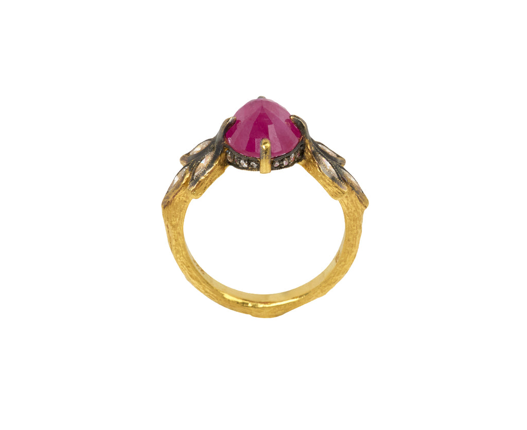 Ruby and Marquise Diamond Seat Ring