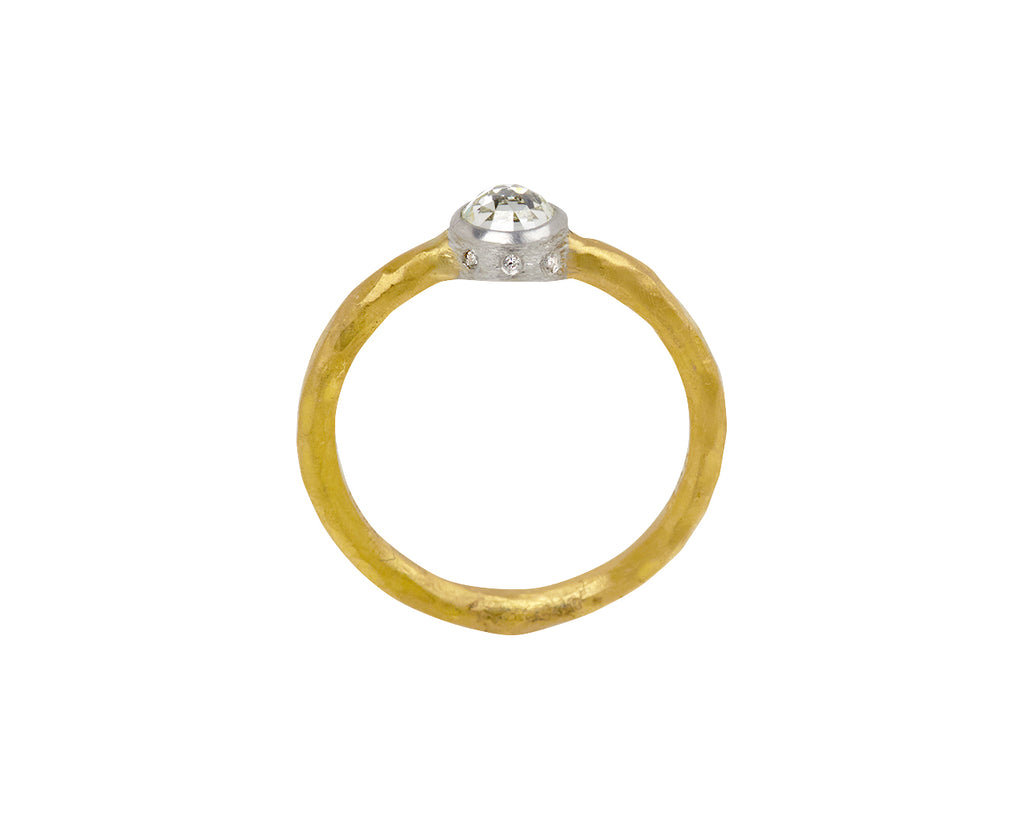 Round Rose Cut Diamond Branch Ring