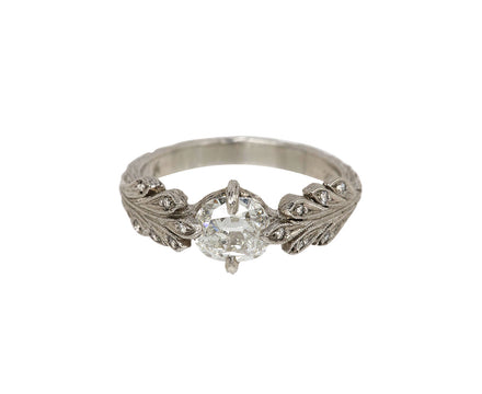 Cathy Waterman Platinum and Diamond Leaf Side Ring