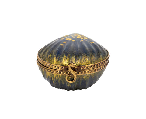Berry Black and Gold Plum Shell Ring Box