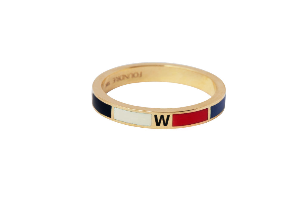 Foundrae Internal Compass Thin Stacking Ring Other Side