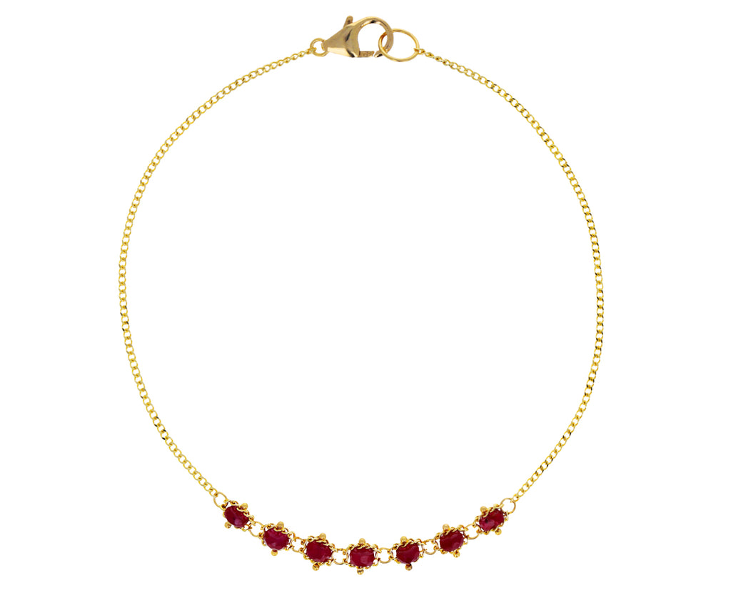 Ruby Textile Station Bracelet