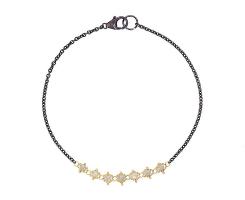 Silver Diamond Textile Station Bracelet - TWISTonline