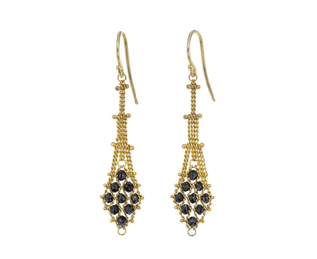 Woven Black Diamond Drop Earrings - TWISTonline