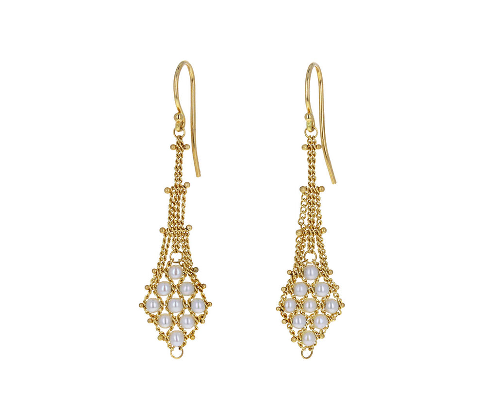Pearl Textile Drop Earrings