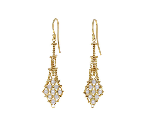 Pearl Textile Drop Earrings
