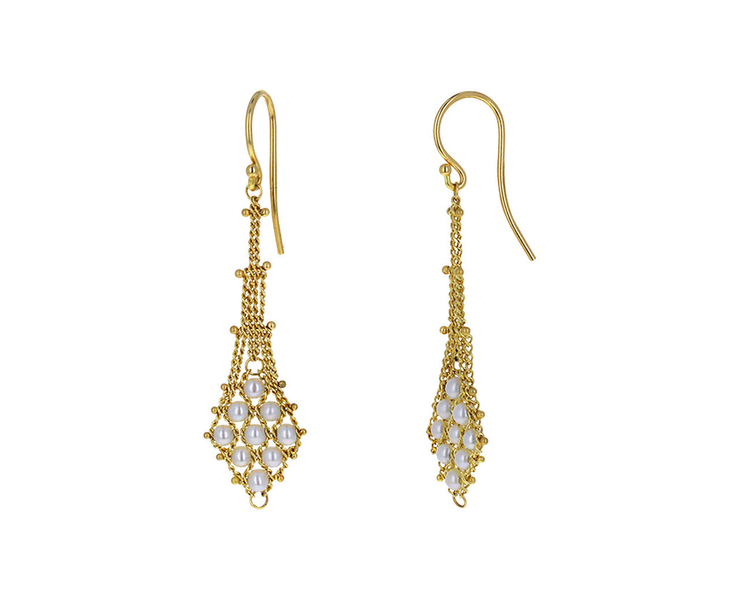 Pearl Textile Drop Earrings