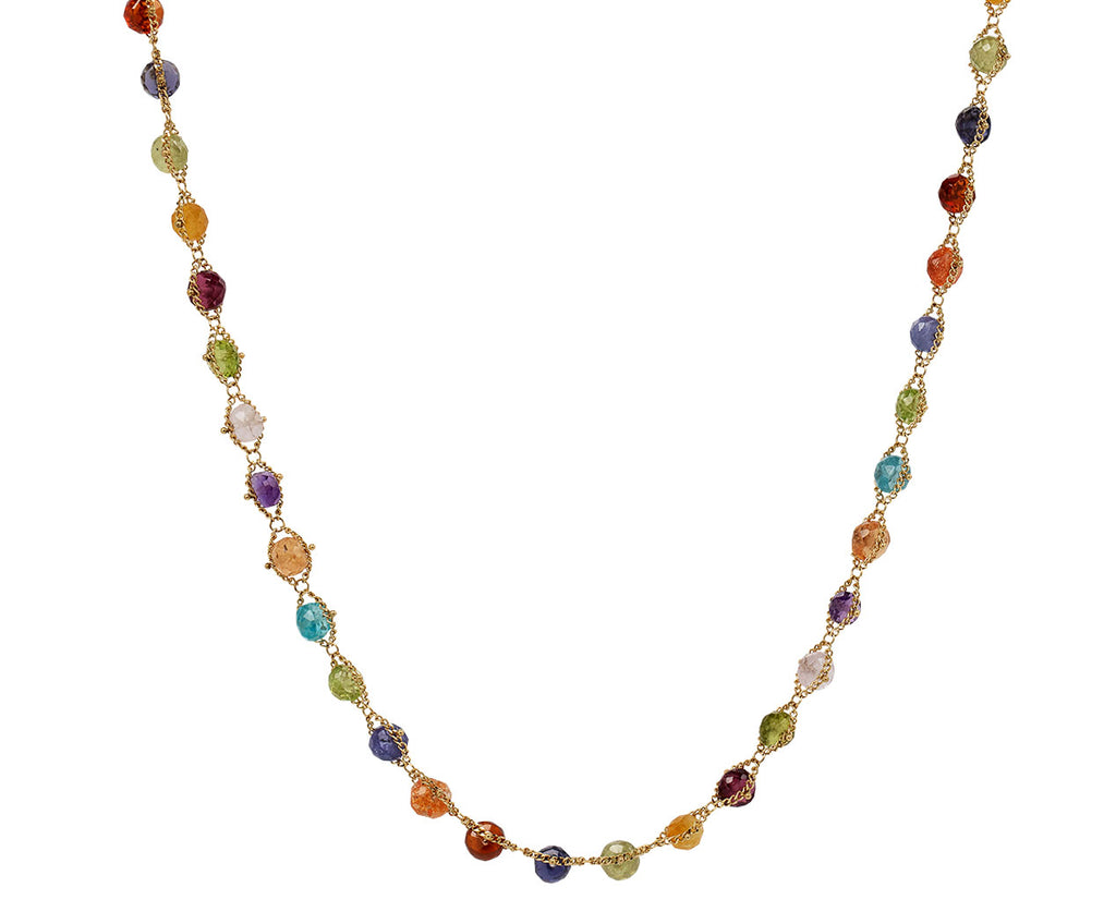 Amali Rainbow Gem Woven Textile Necklace