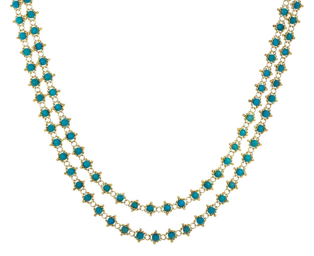 Long Turquoise Textile Necklace - TWISTonline