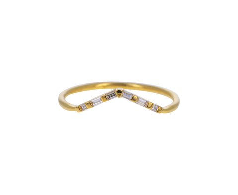 Baguette Diamond Chevron Ring