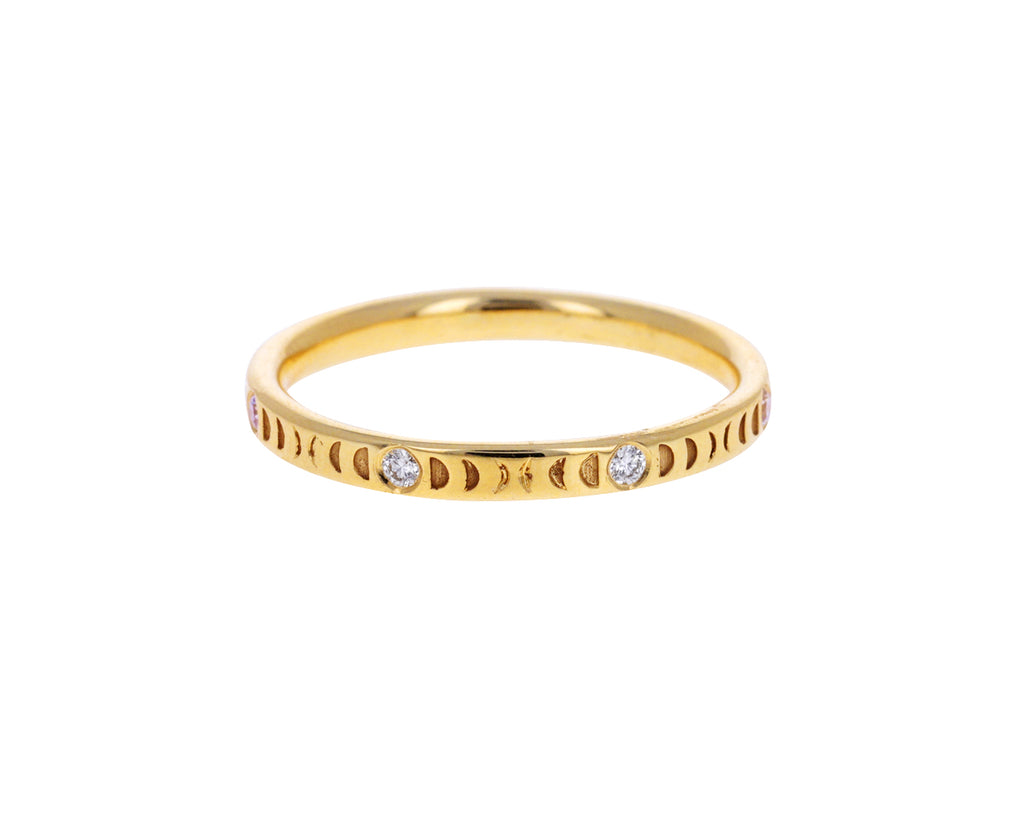 Diamond Moon Phase Wedding Band