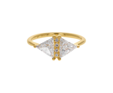 Large Vintage Diamond Triangle Ring - TWISTonline