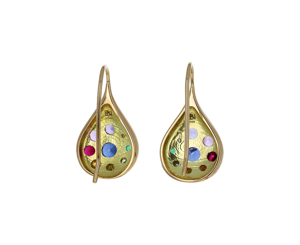 Rainbow Sapphire Medium Petal Drop Earrings