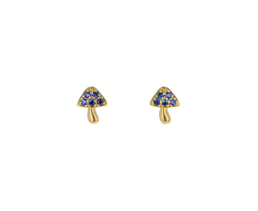 Blue Sapphire Tiny Mushroom Studs