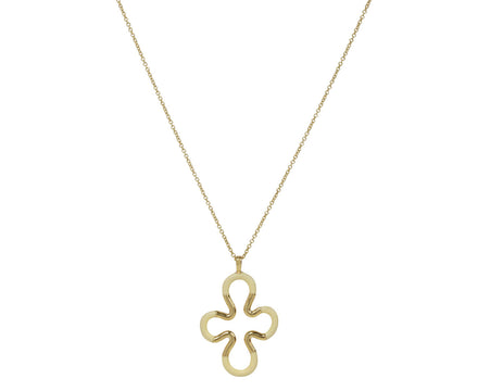 Panna Cream Enamel Flower Pendant Necklace