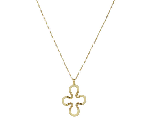 Panna Cream Enamel Flower Pendant Necklace