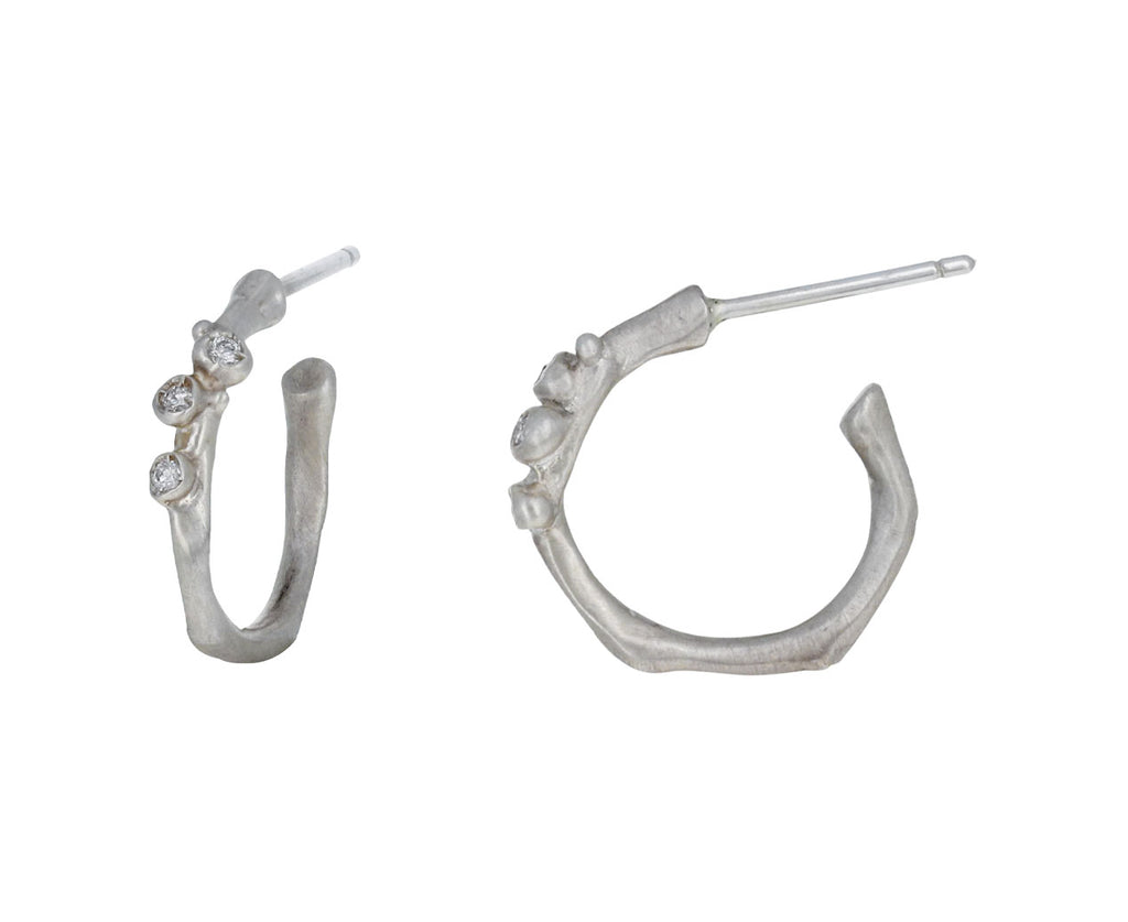 Diamond Branch Hoop Earrings