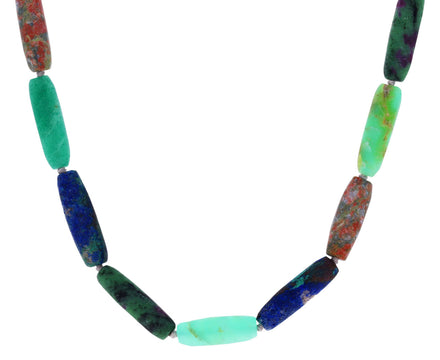 Blue and Green Mixed Gemstone Beaded Necklace