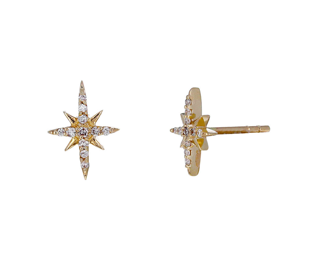 Diamond North Star Stud Earrings