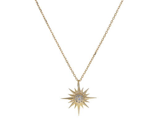 Star Sun and Diamond Pendant Necklace
