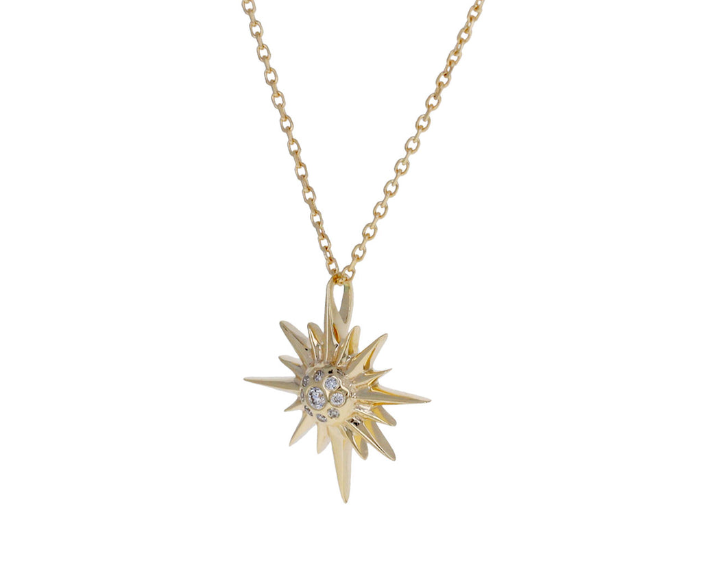 Star Sun and Diamond Pendant Necklace