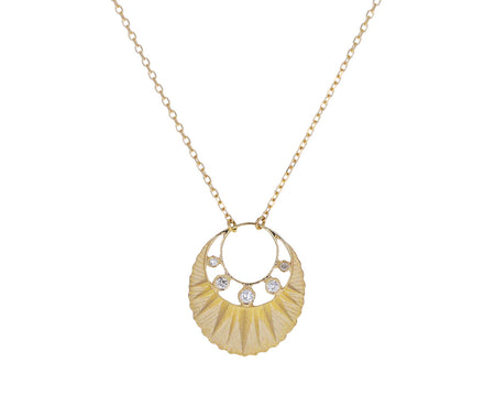 Sun and Open Crescent Pendant Necklace