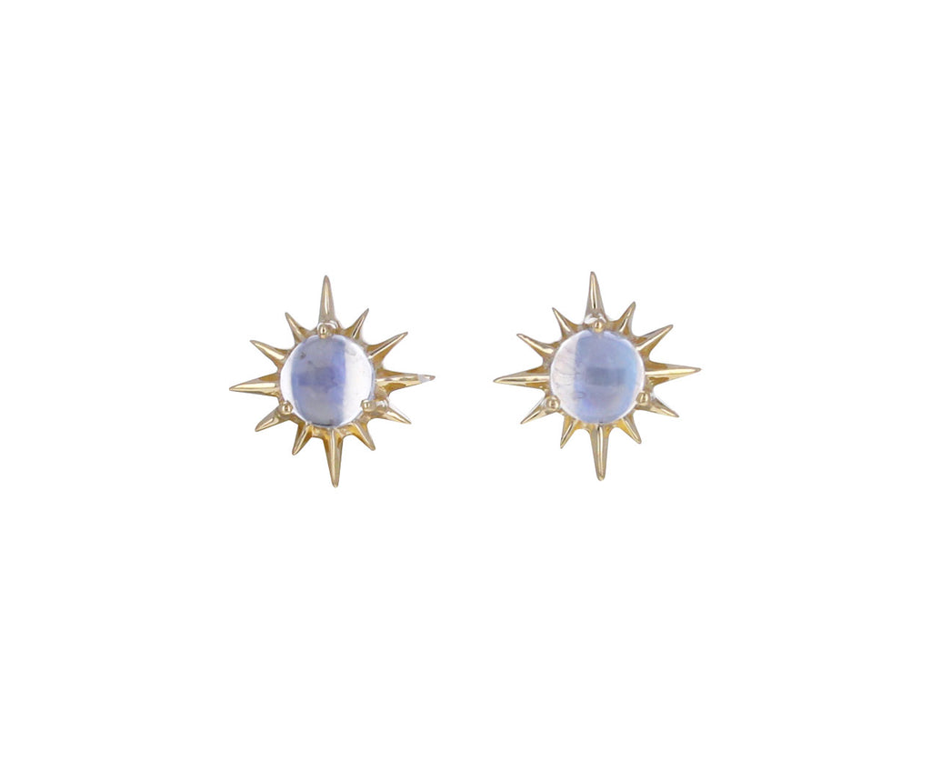 Moonstone Sun Stud Earrings