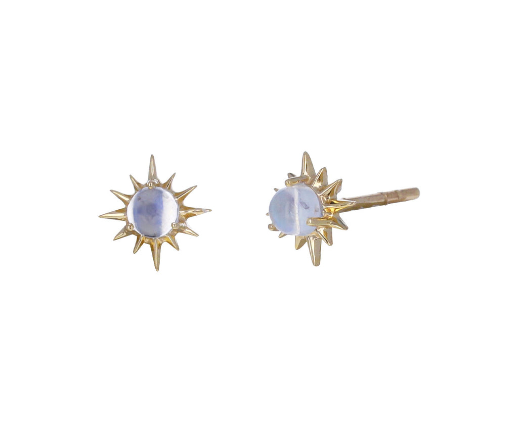 Moonstone Sun Stud Earrings