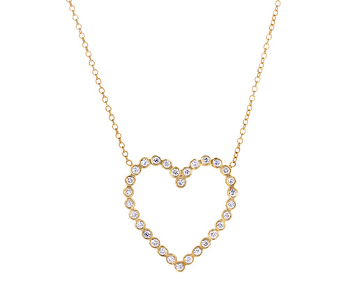 Diamond Open Heart Pendant Necklace