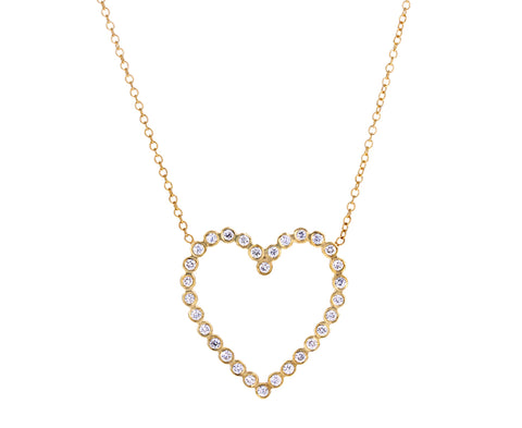 Diamond Open Heart Pendant Necklace