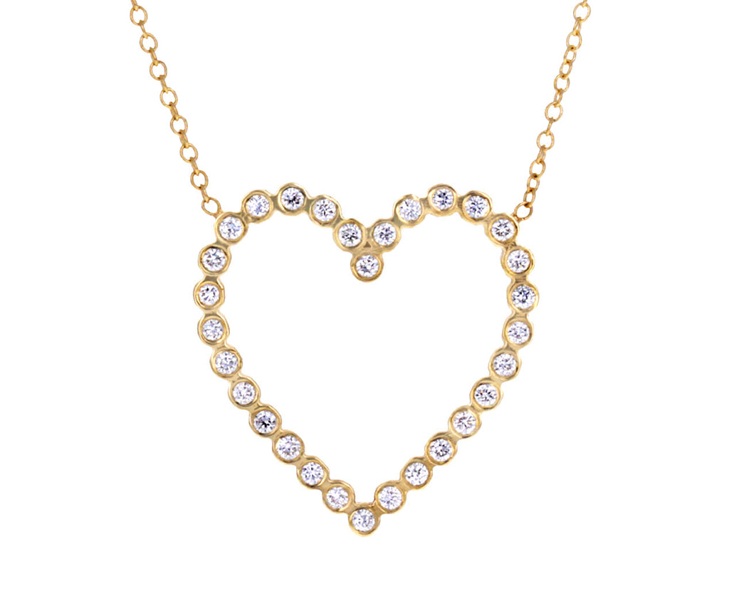 Diamond Open Heart Pendant Necklace