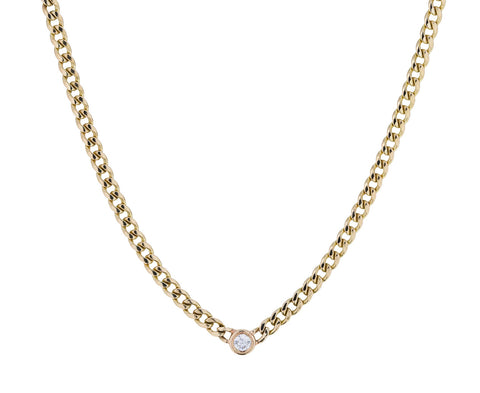 Floating Diamond Curb Chain Necklace - TWISTonline