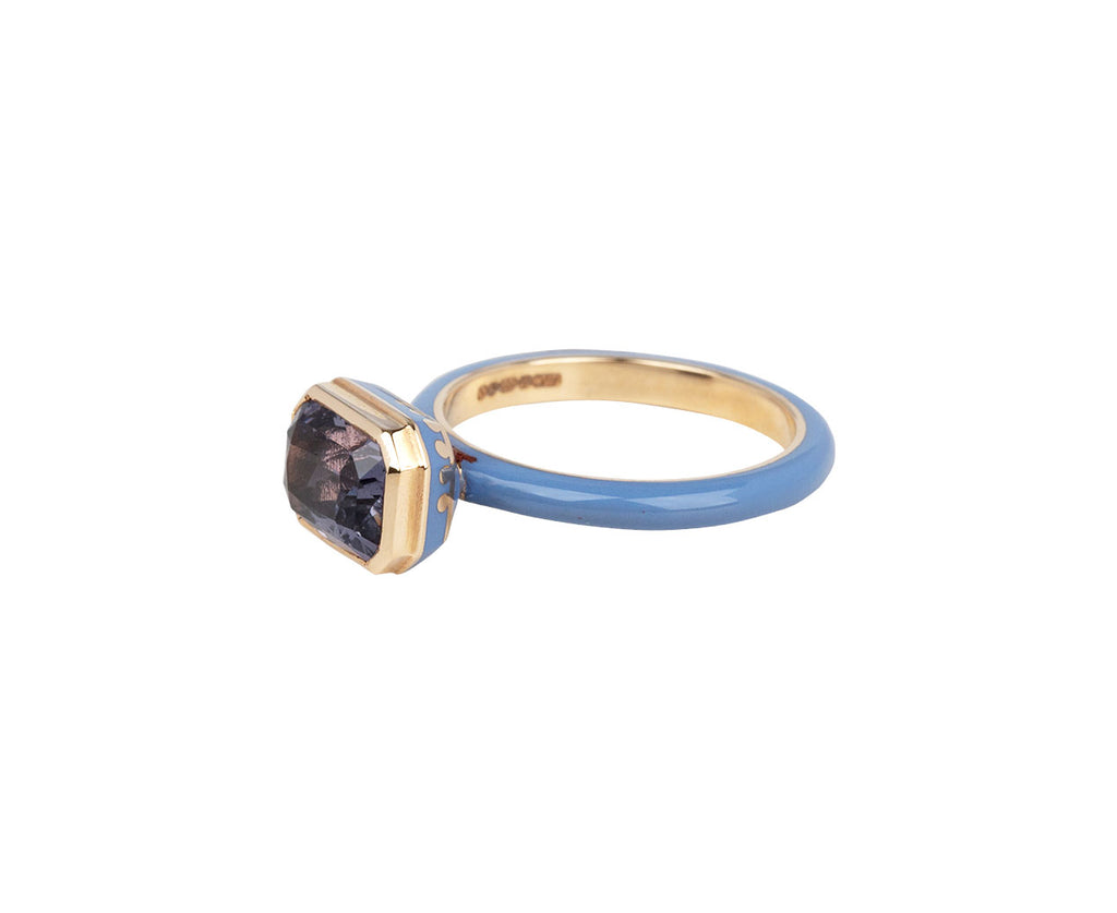 Alice Cicolini Blue Spinel Lacquer Sari Mini Ring Side