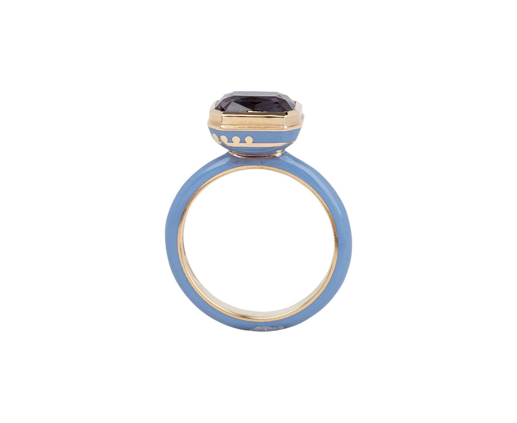 Alice Cicolini Blue Spinel Lacquer Sari Mini Ring Top
