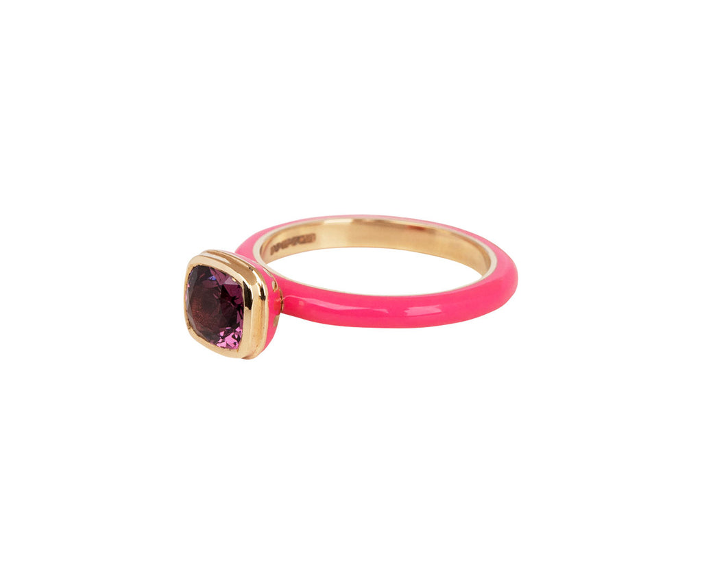 Alice Cicolini Sari Pink Tourmaline Hot Pink Lacquer Ring Side