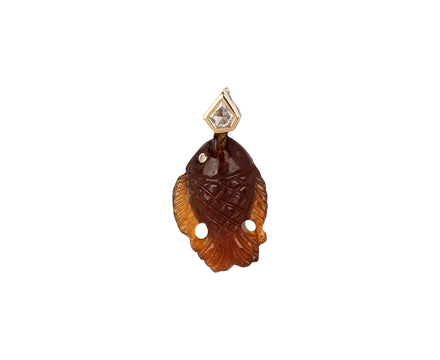 Dezso Garnet and Diamond Fish Charm Pendant ONLY