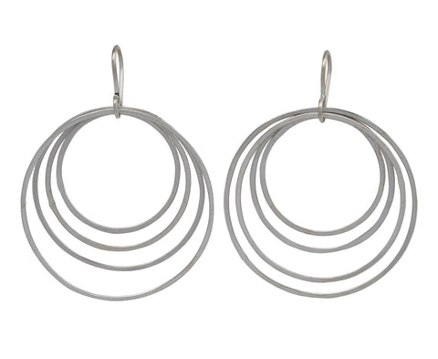 Jane Diaz Silver Whisper Graduated Hoop Earrings