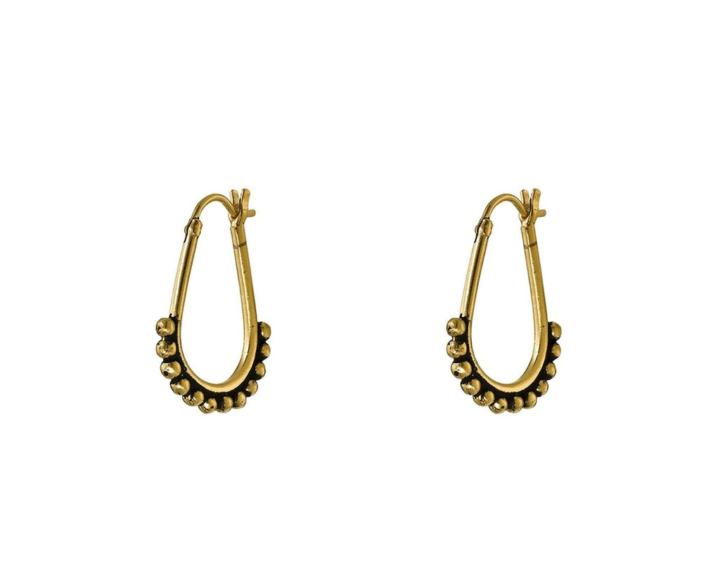 Pear Shaped Granulated Hoop Earrings - TWISTonline