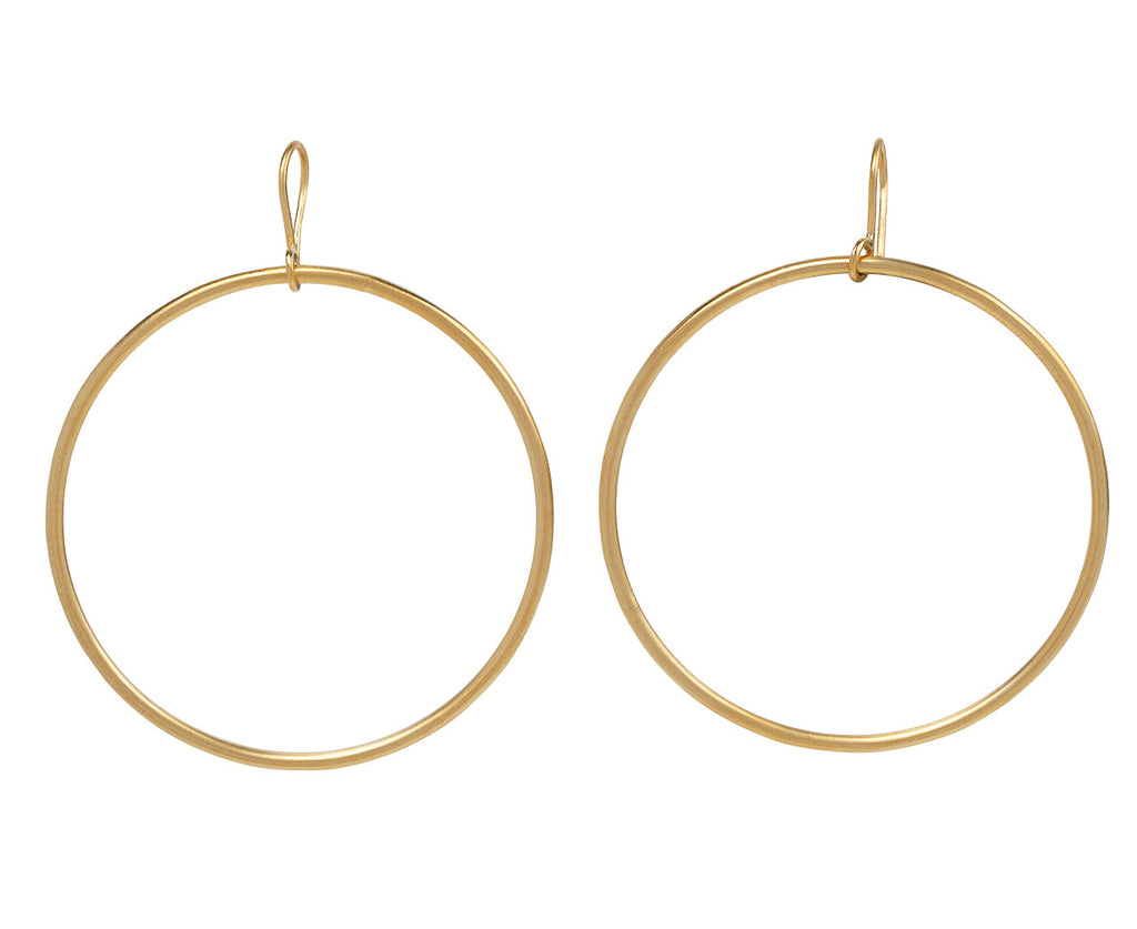 Jane Diaz Gold Plated Large Wire Hoop Earrings