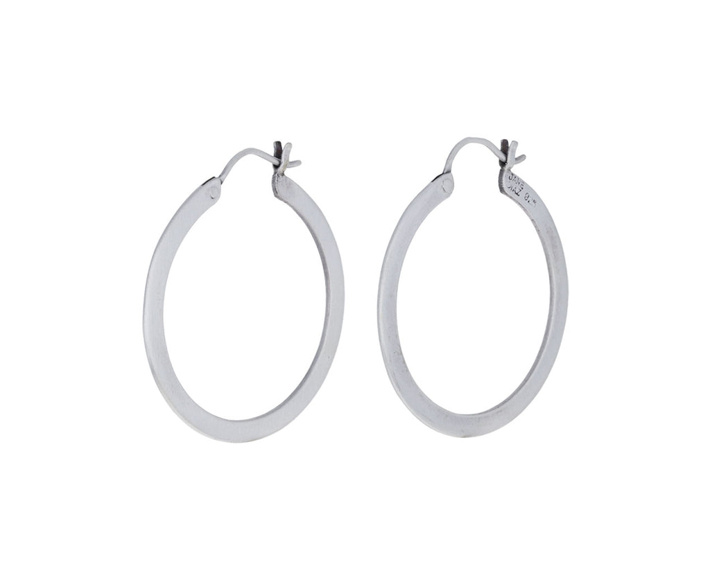 Silver Medium Flat Hoop Earrings - TWISTonline